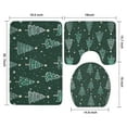 thumbnail image 3 of Dark Green Christmas Tree Pattern Bathroom Rugs Sets 3 Piece,Toilet Cover Set,Absorbent Non Slip Bathroom Mats Sets with U-Shaped Contour Rug Toilet Rug Set, 3 of 5