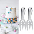 thumbnail image 2 of 2 Pcs Cheese Forks Stainless Steel Smiling Face Cutlery Forks Kitchen Accessories for Adult Diet Tableware, 2 of 5
