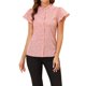 thumbnail image 1 of INSPIRAR CHIC Blusa de Verano para Mujeres con Estampado de Puntos, Cuello de Volantes, Botones, Color Rosa, 1 of 6