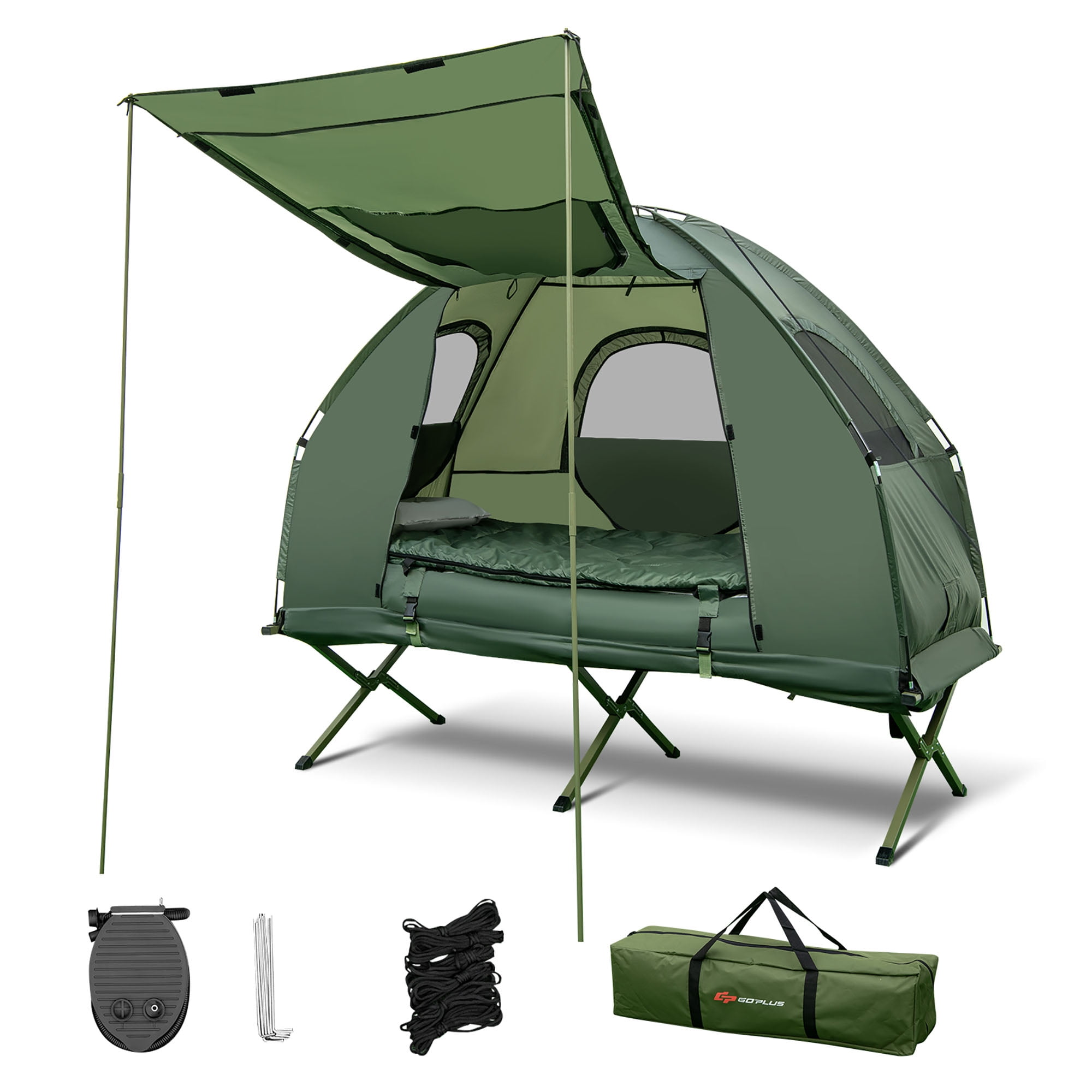 Basistheorie nicht Lengtegraad Goplus 1-Person Compact Portable Pop-Up Tent/Camping Cot w/ Air Mattress &  Sleeping Bag - Walmart.com