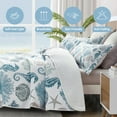 thumbnail image 5 of Coastal Bedding Twin Size Coastal Quilt with Shams, Nautical Beach Comforter Sets Ocean Bedspreads Blue Seahorse Coverlet Summer Bedding, 68''x86'', 5 of 6