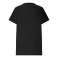 thumbnail image 6 of WREESH Women's Summer Fashion T-Shirts Loose Graphic V-Neck Tops in Cotton Linen Blended Black, 6 of 6