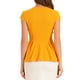 thumbnail image 3 of INSPIRAR CHIC Blusas de Peplum para Mujeres con Mangas Cortas y Cuello Redondo en Color Sólido Amarillo, 3 of 5