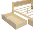 thumbnail image 6 of Euroco Wood Full Size Daybed with Bookcase and Desk, Functional Shelves and 2 Drawers, Natural, 6 of 18
