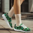 thumbnail image 3 of COEQINE Women Green Sneakers Tennis Shoes Fashion Sport Gym Jogging Tennis Fitness Sneaker White Sole Girls St. Patrick's Day Taining Athletic Footwear, Clover Green Black, 3 of 7