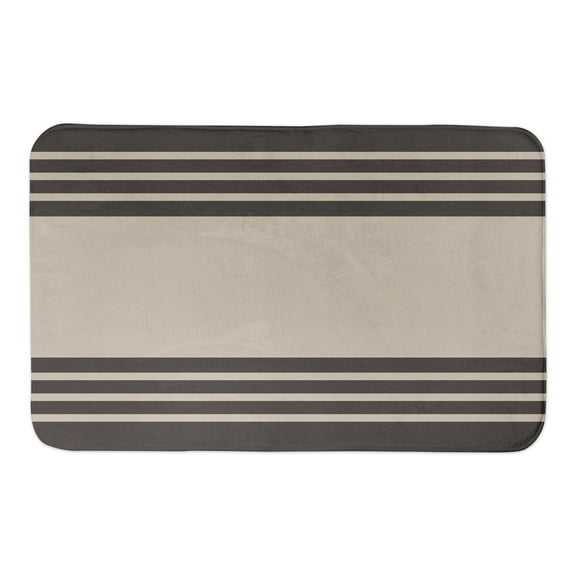 Creative Products Tan And Black Stripes 34x21 Bath Mat
