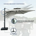 thumbnail image 5 of Boyel Living 10×13 FT Cantilever Patio Umbrellas Outdoor Offset Umbrella, 360°Rotation Double Top Square Cantilever Patio Umbrella w/ Removable Light, Gray, 5 of 8