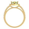 thumbnail image 4 of Halo Engagement Ring for Women - 2.38ct Natural Peridot in 18K Yellow Gold Promise Ring, 4 of 6