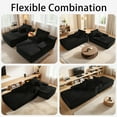 thumbnail image 2 of POEM PANDA 82" Oversized Boneless Memory Foam Chaise Lounge Chair,Black Plush Corduroy Couch Bed,Double Sleeper Comfy Sofa Bed, Cloud Couches for Living Room, 2 of 7