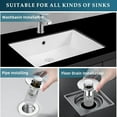 thumbnail image 3 of Kouglh Drain, Stainless Steel Floor Drain Filter Bathroom, Sink Stopper Pop Up Drain Plug Filter, Bathtub Drain Hair Catcher, with Removable Filter Basket (4Pcs), 3 of 8