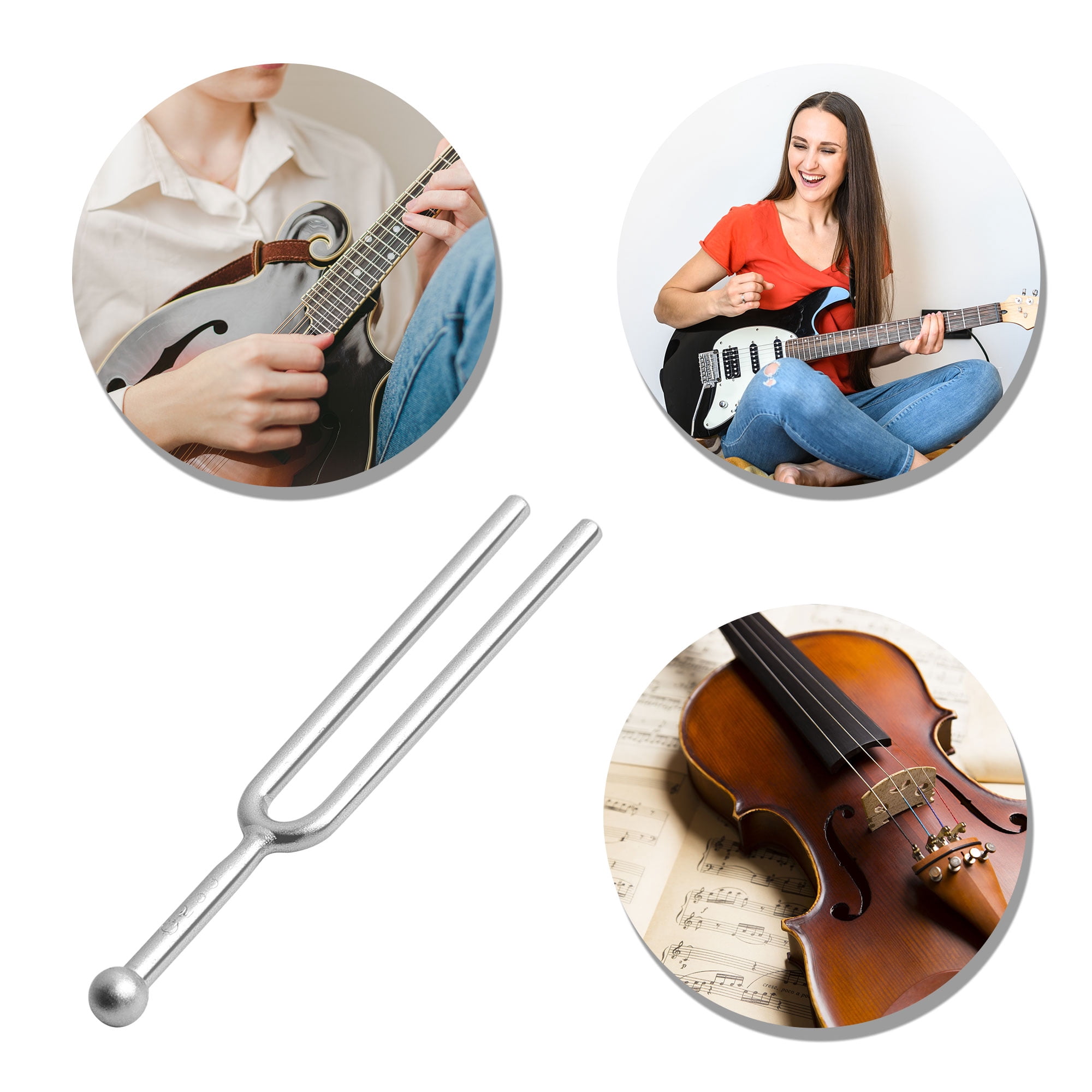 Guitar Metal Musical Instrument C Tune Tuning Fork 523Hz Silver Tone