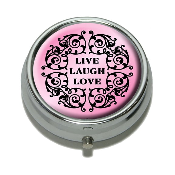 Live Laugh Love Pink Pill Box
