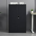 thumbnail image 3 of M optimized 42" Folding Storage Cabinet Metal Filing Storage Cabinet with Lockable Door, Adjustable Shelves for Office School Home Garage, 3 of 9