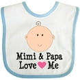 thumbnail image 3 of Inktastic Mimi and Papa Love Me Baby Girl Girls Baby Bib, 3 of 4