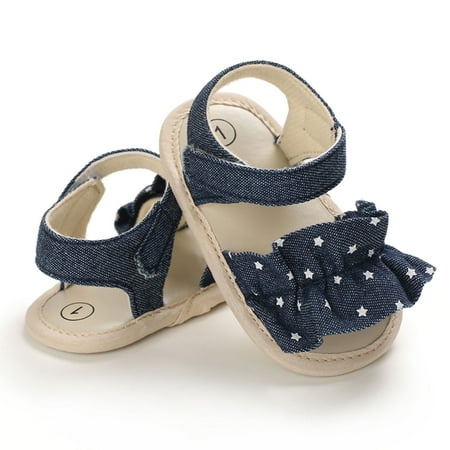 

COUTEXYI Baby Girls Summer Sandals Soft Sole Non-Slip Flats with Ruffle