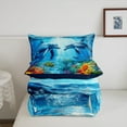 thumbnail image 5 of Erosebridal Dolphin Comforter Set Toddler Fish Bedding Set Ocean Creature Themed Comforter Sea Underwater World Quilt Set, 5 of 6