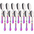 thumbnail image 1 of Serving Spoons, 12 Pieces 8 Inches Serving Tablespoons, Large Spoons for Serving, Stainless Steel Solid Buffet Banquet Flatware Kitchen Basics Serving Spoon Big Ladle Spoon, Gradient Rainbow, 1 of 6