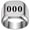 Silver Plated 000, variant on Men's Stainless Steel 18mm Square Engraved Numbers Signet Rings Heavy Chunky Polished Band Vintage Personalized Statement Jewelry for Everyday Wear Black Size 14