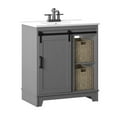 thumbnail image 2 of Twin Star Home 36" Sliding Barn Door Single Bathroom Vanity with Woven Baskets, 2 of 8