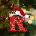 thumbnail image 3 of yulier Christmas Initial Ornaments, Personalized DIY 26 Letters Christmas Tree Decoration Pendant, Red Acrylic Initial Monogram Shape Xmas Tree Hanging Decor Christmas Gifts, 3 of 5