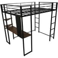 thumbnail image 5 of Harper & Bright Designs Wood Loft Bed Storage, Full, Black, 5 of 8