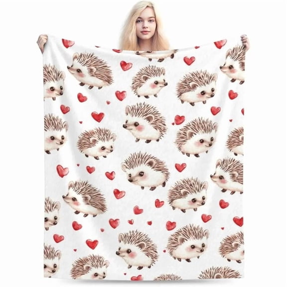 [Angel's Bazaar] [60x50inch] Kids Blanket Cute Animal Hedgehog Super Soft Cozy Car Lightweight Plush Bedding Bed Decor Blanket Gifts for Boys Girls