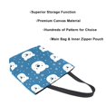 thumbnail image 3 of FORMRS Womens Canvas Tote Bag with Zipper Inner Pocket Shoulder Handbag, Blue Polar Bear, 3 of 7