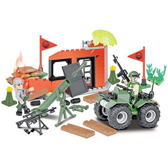 COBI Small Army Combat Training Accessory Set With Mini Figures ATV And Modern Weapons Model Building Block Set 2164