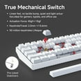 thumbnail image 3 of Clavier de Jeu Mécanique, Commutateur Linéaire Rouge, Rétroéclairage LED, Anti-Ghosting, USB-C Détachable, Touches à Double Prise, 61 Touches, Filaire, Blanc, 3 of 5