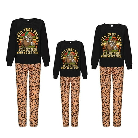 

Cuhas Mom Fashion Casual Long Sleeve Parent-Child Wear Family Pajamas