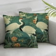 thumbnail image 2 of COMIO  Red-Crowned Cranes Throw Pillow Covers Elegant Egrets and Lotus Square Pillow Cases Set of 2 for Decorative Cushion Bed Couch Sofa, 2 of 6