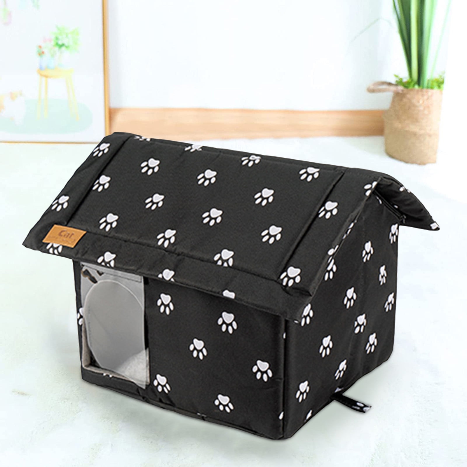 Foldable Outdoor Padded Pet House Weatherproof Shelter For Stray Cats Dogs Waterproof Insulated House With Sun Protection Roof