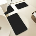 thumbnail image 2 of Beautynvta Memory Foam Bath Mat Set, 3 Pieces Quick-Dry Absorbent Bath Mats and U-Shaped Contour Rug for Bathroom, Non-Slip and Soft Comfortable, Black, 2 of 8