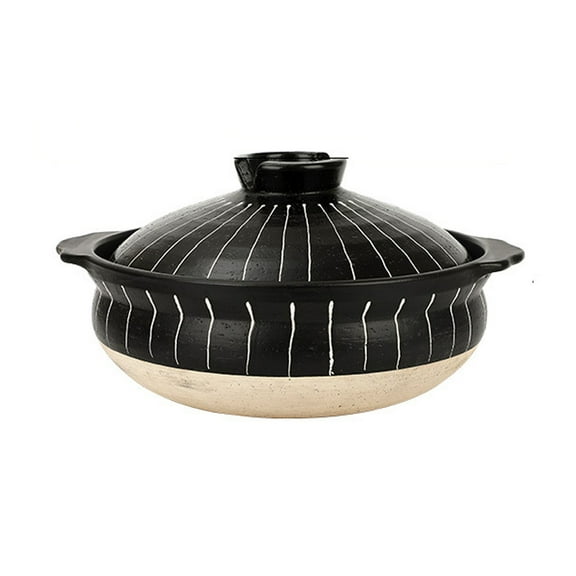 Japanese Donabe Pot Traditional Casserole Dish With Lid Ceramic Clay Pot Slow Stew Non-Stick Heat Resistant Soup Pot Cookware Casserole Hot Pot