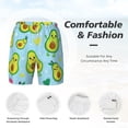 thumbnail image 4 of Kdxio Cartoon Avocado Print Men'S Swim Trunks With Compression Liner 7 Inch Inseam Quick Dry Swim Shorts, 4 of 7