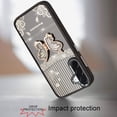 thumbnail image 2 of For Samsung Galaxy A57 Splendid Glitter Butterfly Design Stand with Metallic Edges Hybrid Case - Black, 2 of 3