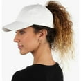 thumbnail image 4 of Womens Distressed Ponytail Baseball Cap Cotton Dad Hat with Ponytail Hole Pure Color High Ponytail Baseball Cap for Women Girls Sport Running Golf Tennis Caps Bundle Hair Tie High Messy Bun Ponycap, 4 of 8