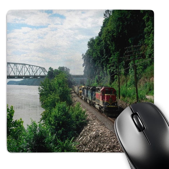3dRose, Triple Header With Train Going Thru A Mountain Pass, MousePad