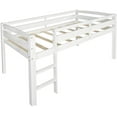 thumbnail image 4 of Harper & Bright Designs Twin Loft Bed for Boys Girls with Ladder, WoodLow Loft Bed Frame, White, 4 of 7
