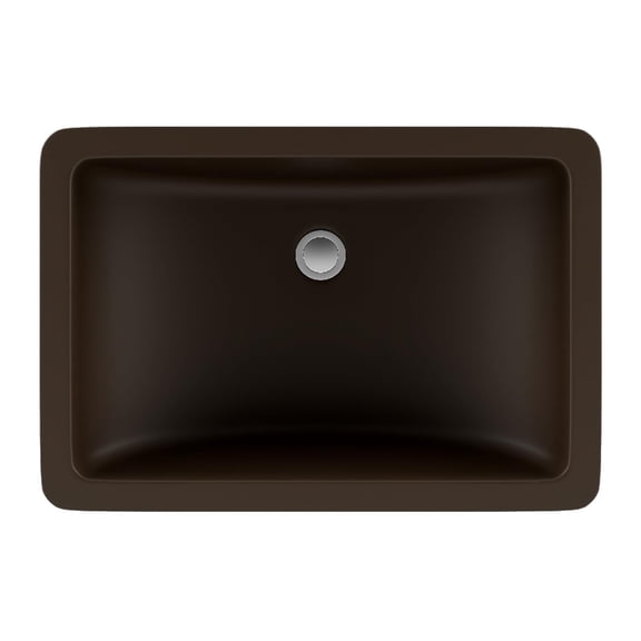 21" Rectangle Quartz Vanity Bathroom Sink, Galaxy Mocha Drop-In Sink, Undermount Bathroom Sink, Granite Vanity Basin by Lexicon Platinum LP-V214-M