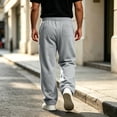 thumbnail image 4 of Rexolia Mens Stretch Straight Sweatpants 2 Zip Pockets Elastic Drawstring Waist Lightweight Gray M, 4 of 5