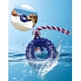 thumbnail image 3 of Dog tire toy - 2026 upgrade version, chew toy for teeth cleaning and oral care, natural rubber dog toy, for relieving boredom, interactive tug-of-war slow-eating pet toy - blue, 3 of 4
