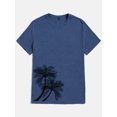 thumbnail image 3 of Whichone Men's Casual Streetwear Shirt Coconut Tree Graphic T-shirt X-Large Blue, 3 of 8