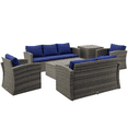 thumbnail image 1 of Outsunny 6PCS Patio Furniture Set Rattan Wicker Patio Sofa Set, Navy Blue, 1 of 10