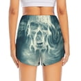 thumbnail image 2 of Lsque Scary Moon And Clouds Printed Women's Running Shorts with Liner Pockets,Elastic Quick Dry Workout Athletic Gym Yoga Shorts,Womens High Waist Shorts-Large, 2 of 9