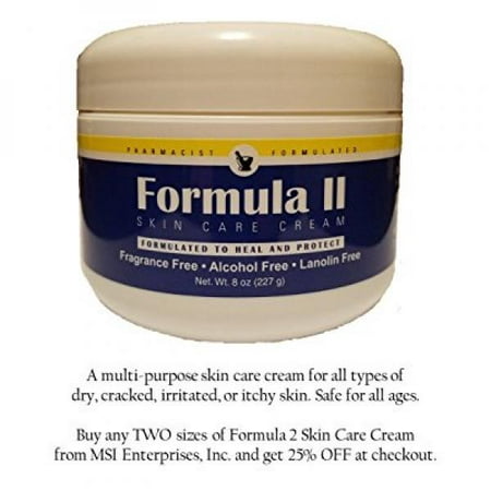 Formula 2 Skin Care Cream (8 oz.) For Dry, Cracked, Irritated, or Itchy Skin Resulting From Diabetes, Wounds, Diaper Rash, Eczema, Psoriasis, Radiation Therapy, Incontinence, Bed Sores, Sunburn,
