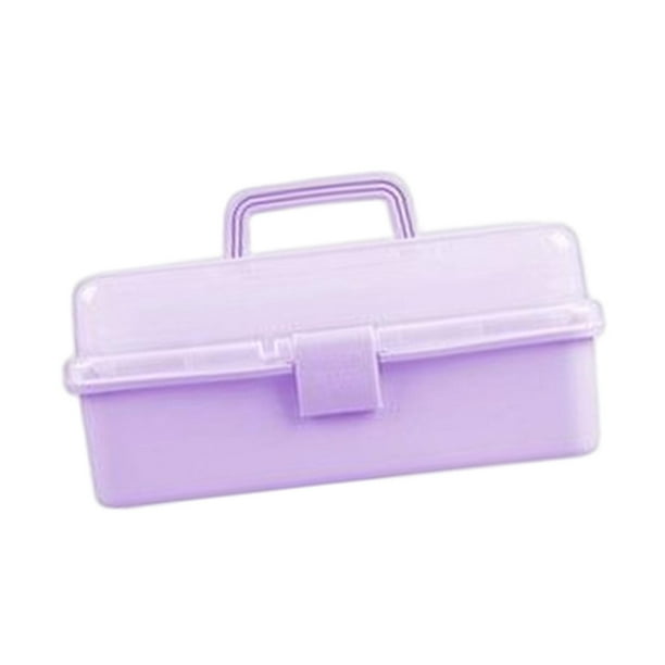 Three Layer Storage Box Craft Organizer With Compartments Folding Tool Case  Organizer Arts And Crafts Case Organizer For Sewing Supplies Home Violet 
