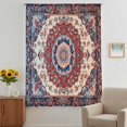 thumbnail image 3 of Red Navy Blue Boho Sheer Curtains 54 Inches Long, Vintage Ethnic Geometric Light Filering Curtains, Breathable Simi Curtain Privacy Drapes for Kitchen Bathroom Nursery Small Window Treatment, 3 of 9
