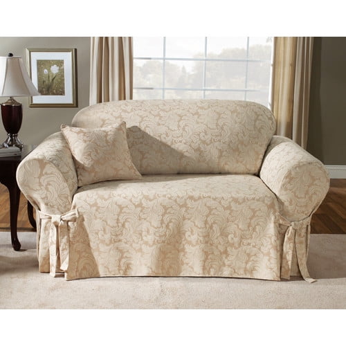 Sure Fit Scroll Classic Box Cushion Loveseat Slipcover Walmart Com Walmart Com