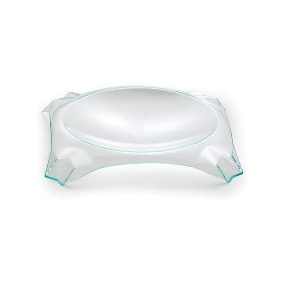 Alcas Bon Ton Individual Portion Tray 3.46" x 3.46" x 0.47" High, Clear Plastic with Green Tint - Pack of 50